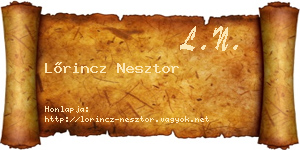 Lőrincz Nesztor névjegykártya