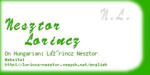 nesztor lorincz business card